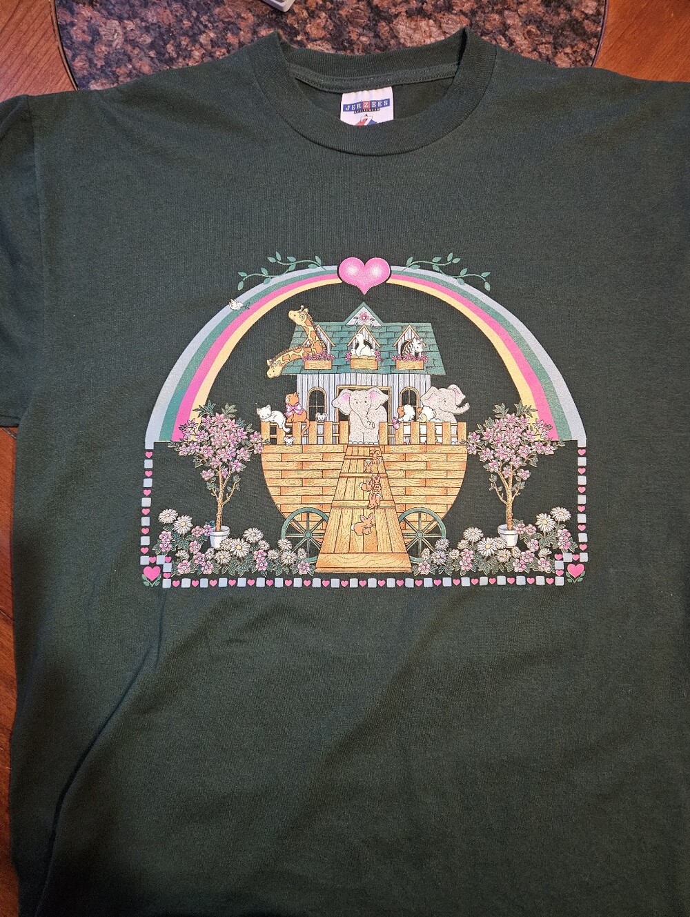VTG Forest Green Jerzees Noah's Ark Tee